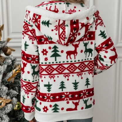 Sudadera navideña con capucha para mujer