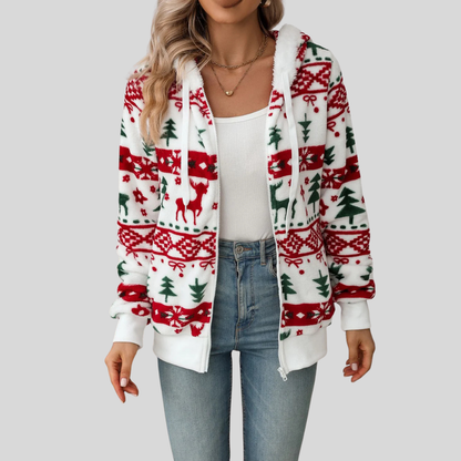 Sudadera navideña con capucha para mujer