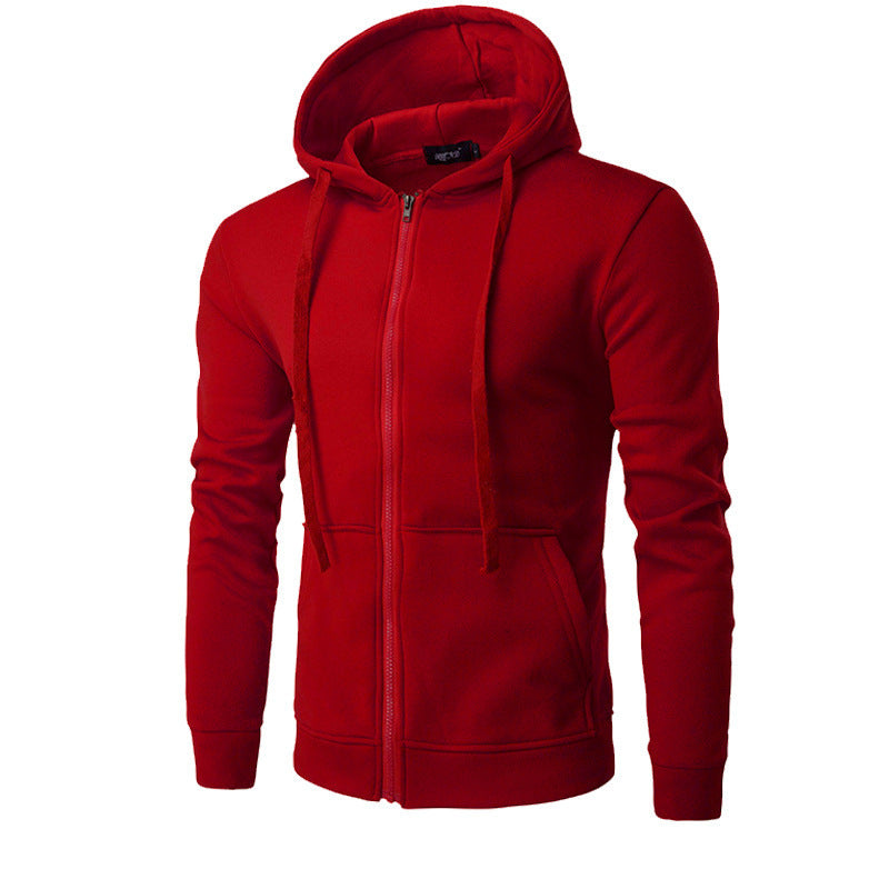 Sudadera slim fit con capucha, cremallera, suave forro polar y bolsillos canguro para hombre