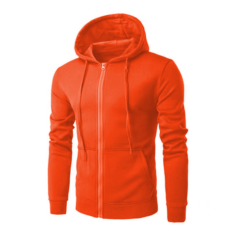 Sudadera slim fit con capucha, cremallera, suave forro polar y bolsillos canguro para hombre