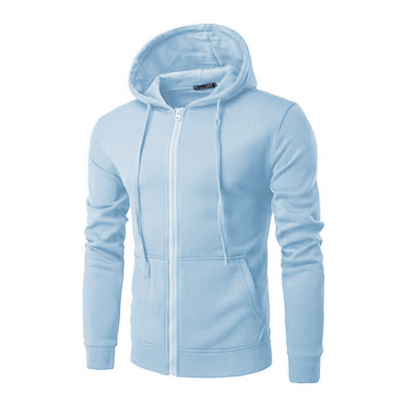 Sudadera slim fit con capucha, cremallera, suave forro polar y bolsillos canguro para hombre