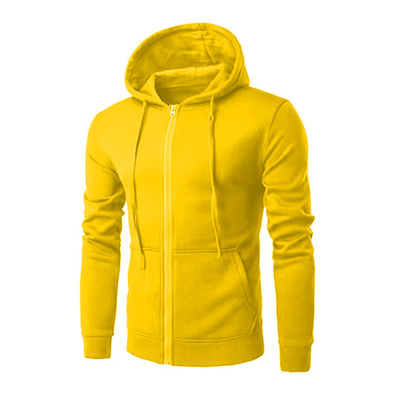 Sudadera slim fit con capucha, cremallera, suave forro polar y bolsillos canguro para hombre