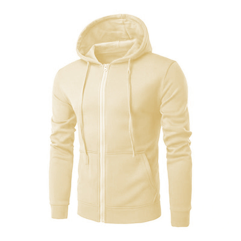 Sudadera slim fit con capucha, cremallera, suave forro polar y bolsillos canguro para hombre