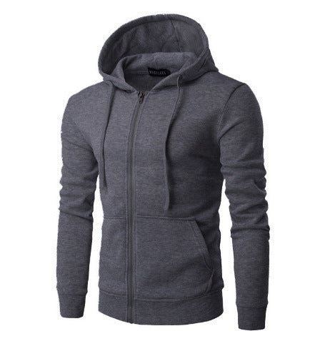 Sudadera slim fit con capucha, cremallera, suave forro polar y bolsillos canguro para hombre