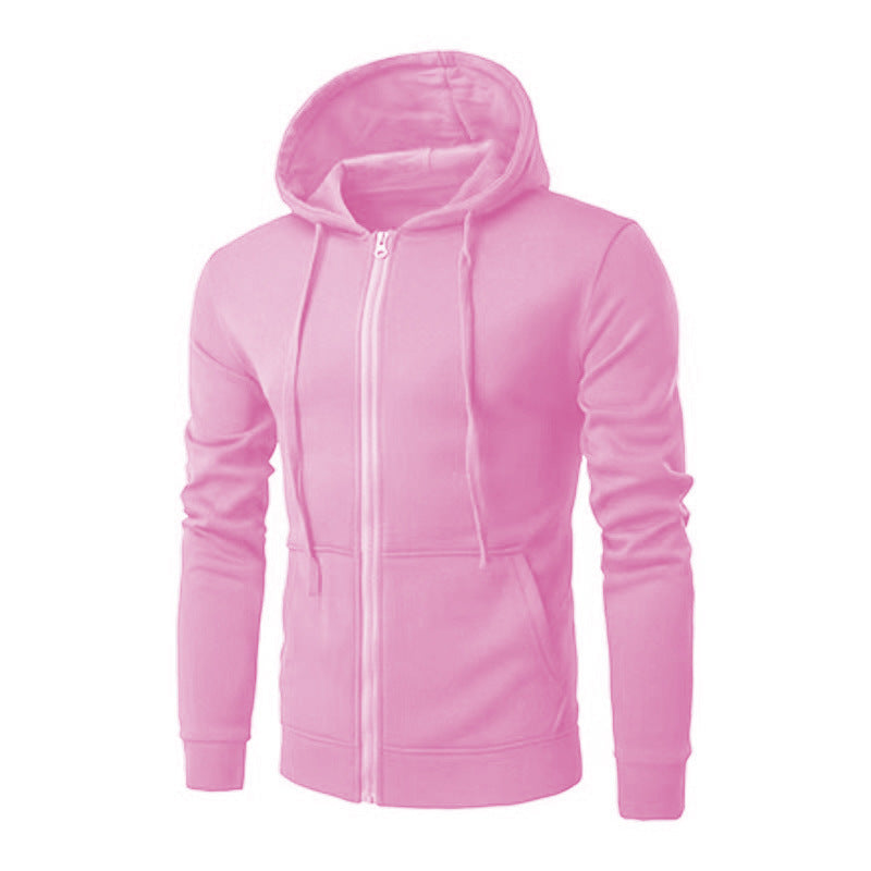 Sudadera slim fit con capucha, cremallera, suave forro polar y bolsillos canguro para hombre