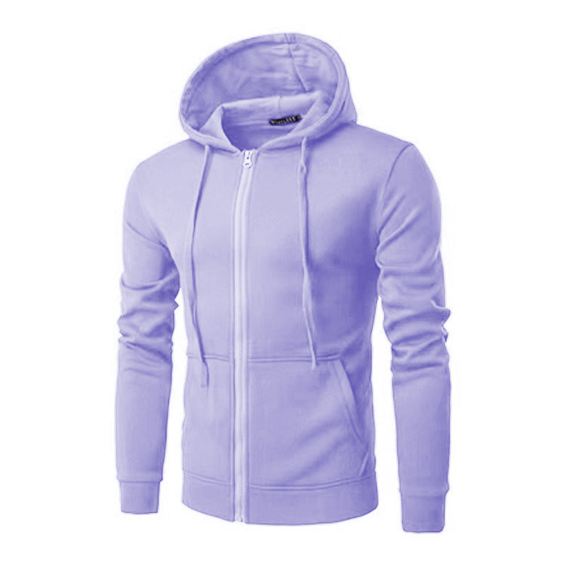 Sudadera slim fit con capucha, cremallera, suave forro polar y bolsillos canguro para hombre