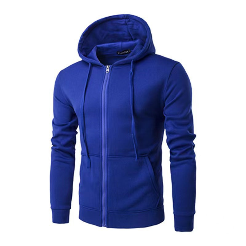 Sudadera slim fit con capucha, cremallera, suave forro polar y bolsillos canguro para hombre