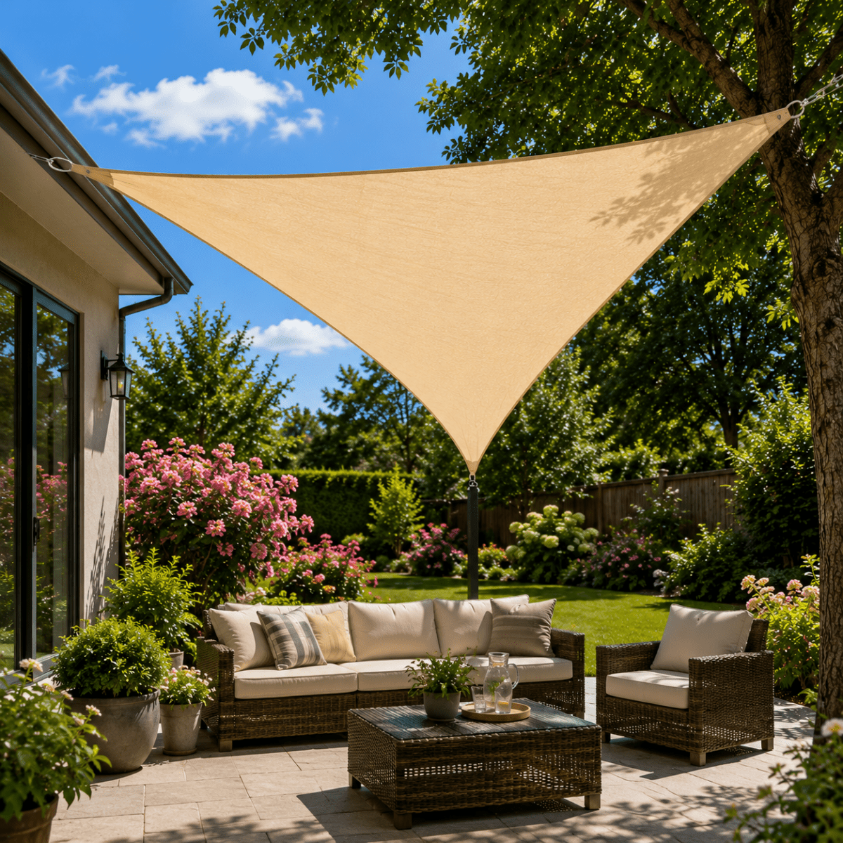SUNNEST – Velas Solares Triangulares para Jardín y Patio