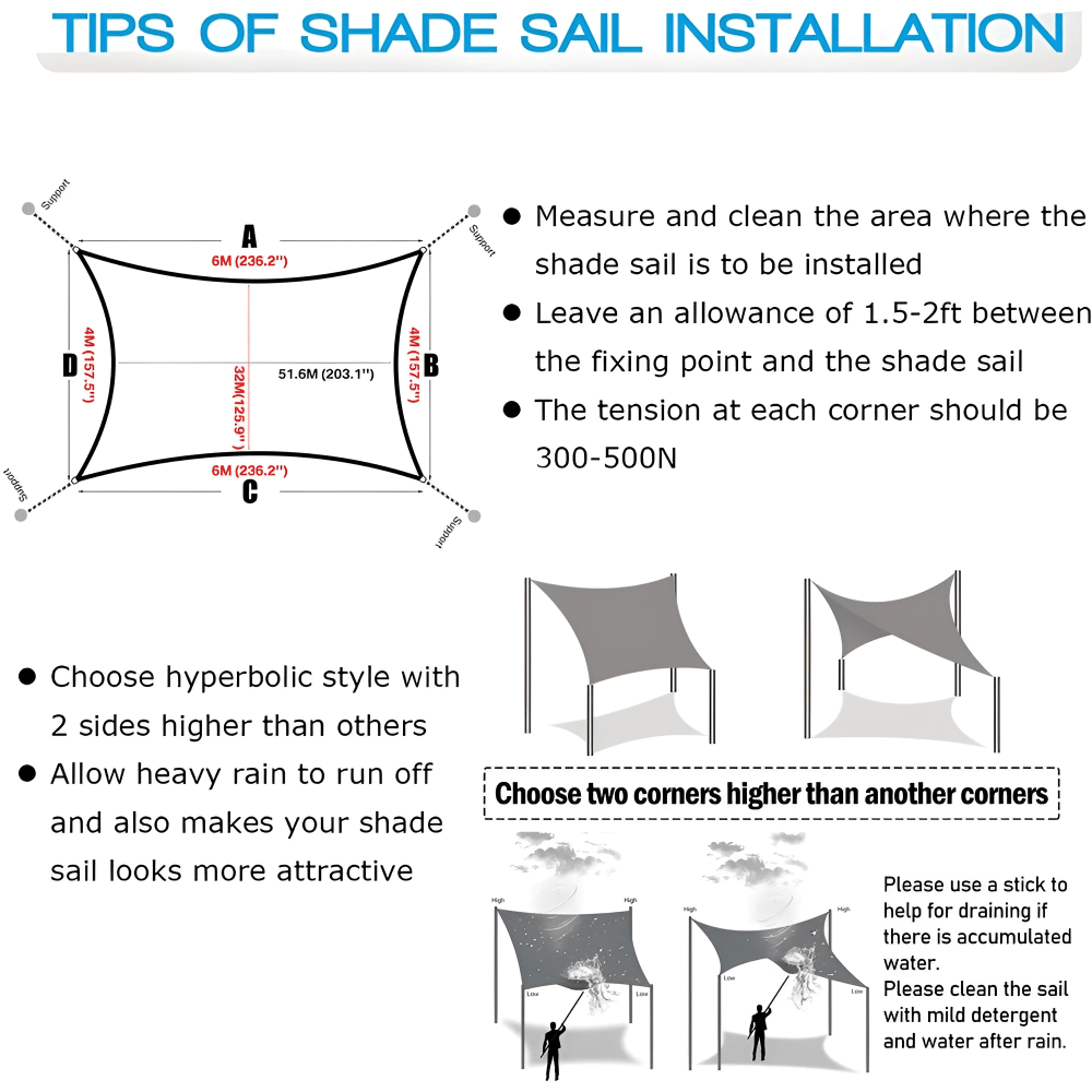 SUNSAIL – Velas Solares Impermeables con Protección UV para Terraza y Balcón