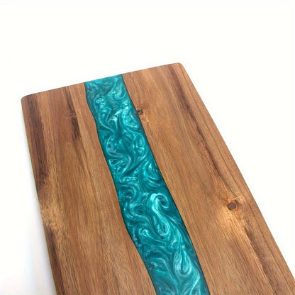 Tabla de Cortar con Río de Resina | Tabla de Charcutería y Queso de Madera de Acacia