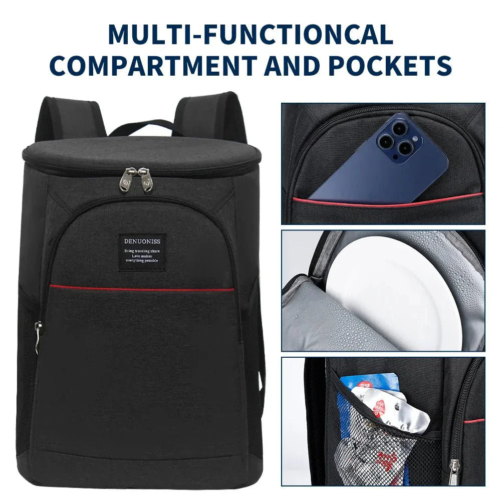 THERMOVEX – Mochila Cooler de 20L con Aislamiento Fuerte para Viajes Largos
