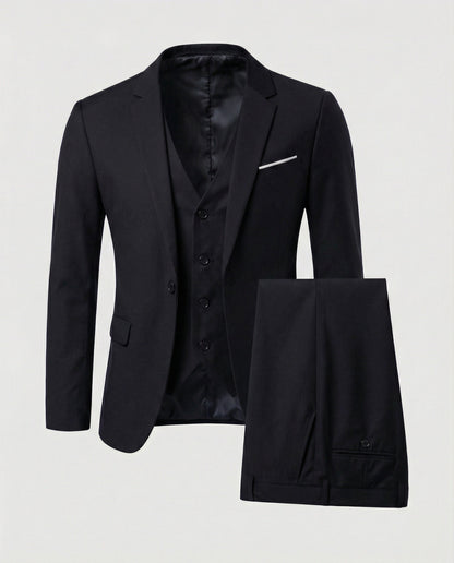 Traje clásico de tres piezas para hombre para ocasiones formales