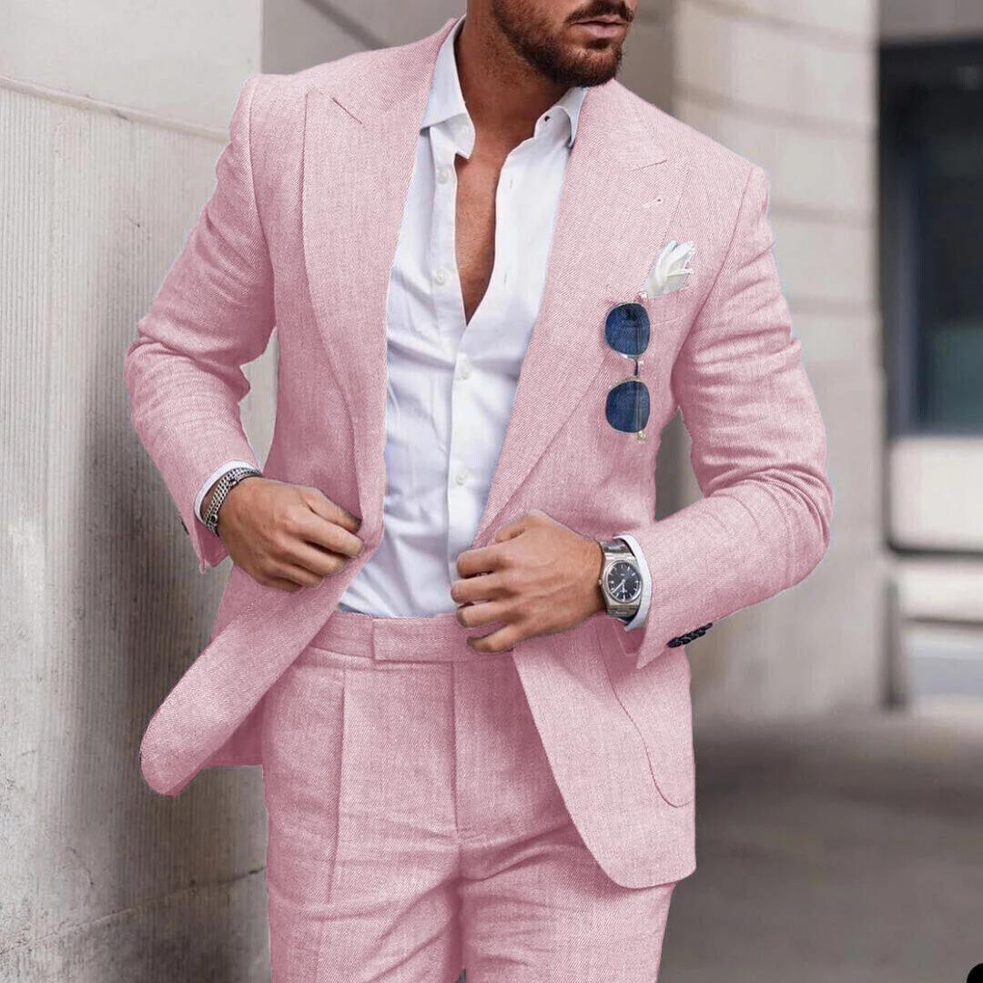 Traje de dos piezas para hombre para bodas en la playa