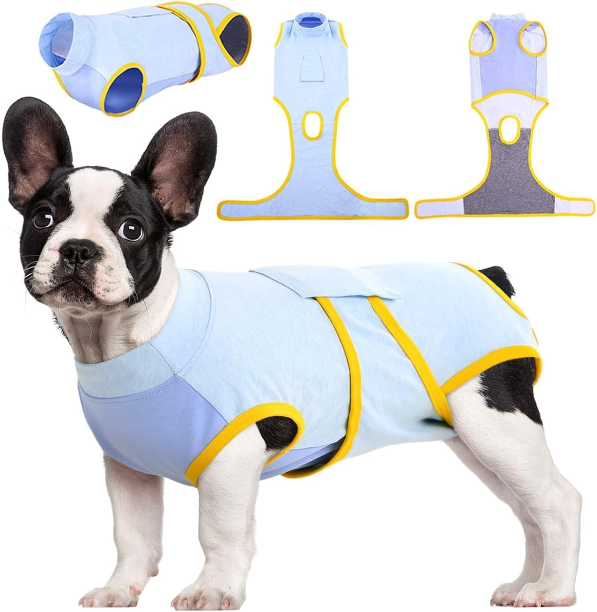 Traje de recuperación para perros de ajuste personalizado: prenda de curación postoperatoria en tejido suave