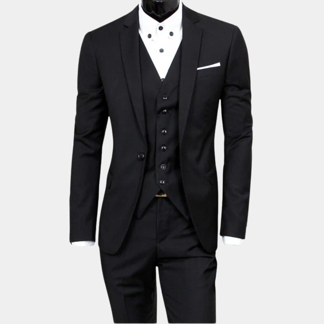 Traje de tres piezas slim fit refinado