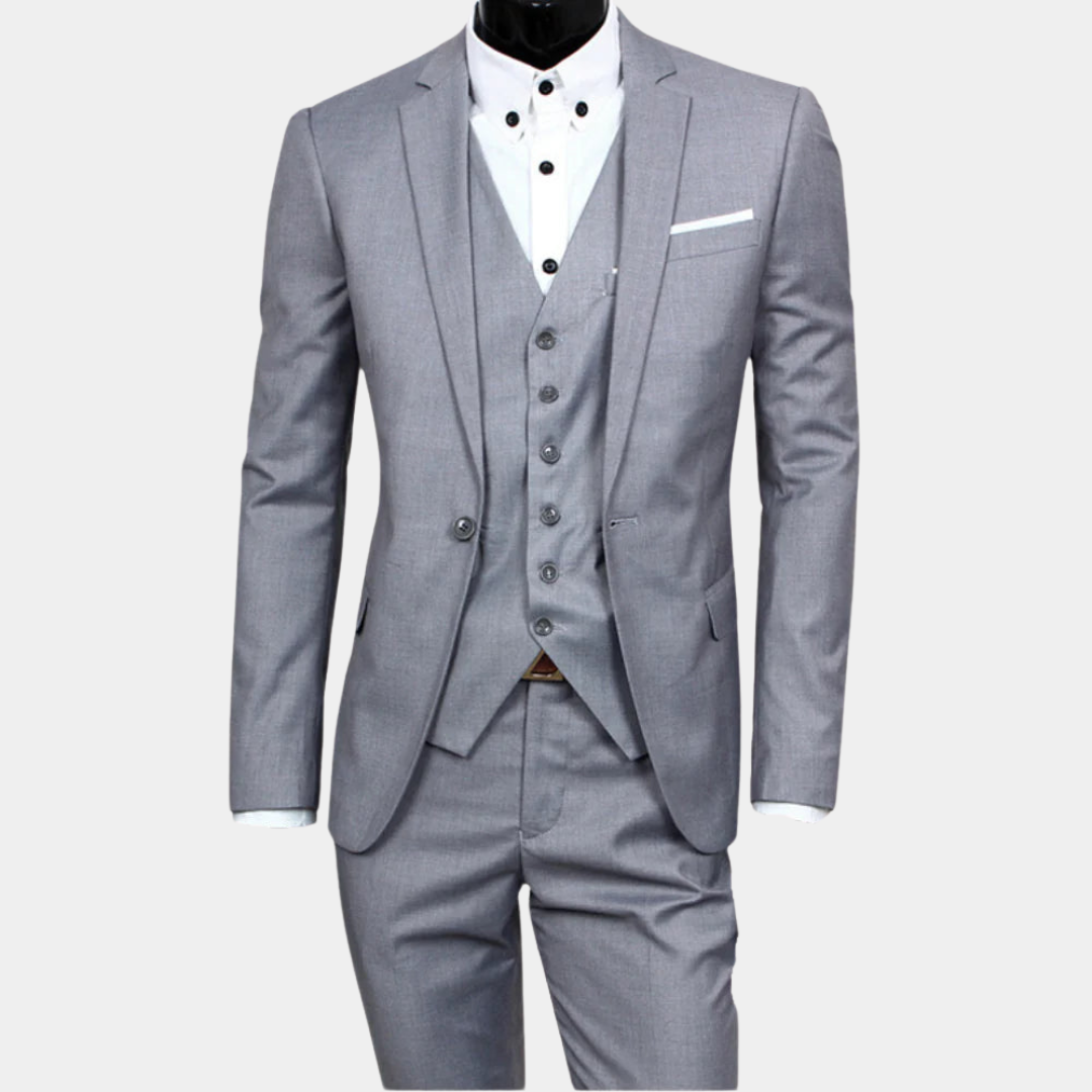 Traje de tres piezas slim fit refinado