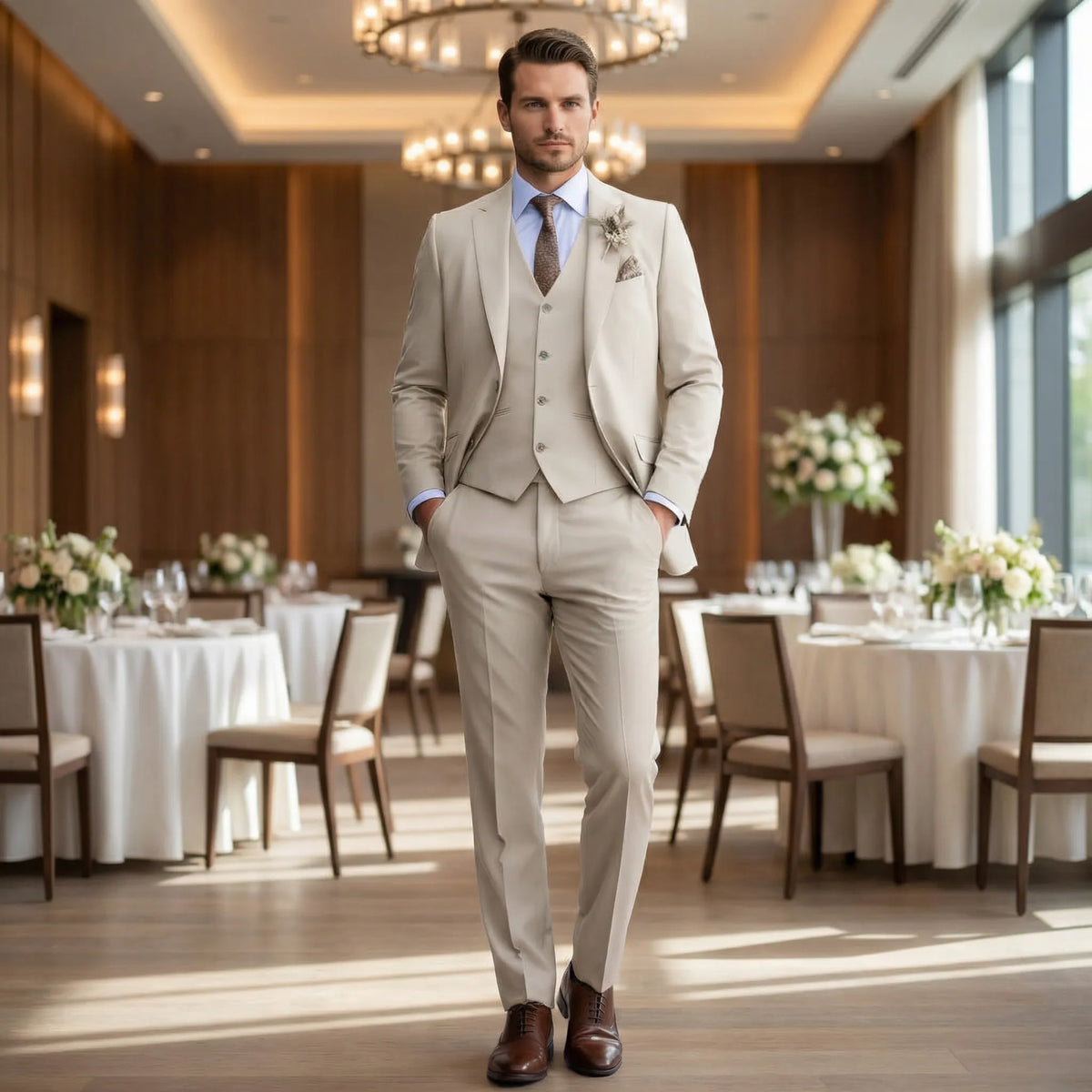 Traje slim de tres piezas