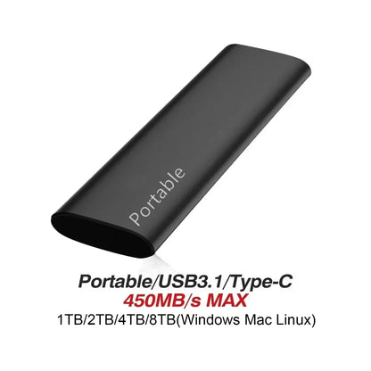 Unidad SSD externa portátil de alta velocidad de aluminio