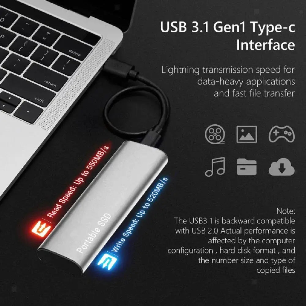 Unidad SSD externa portátil de alta velocidad de aluminio