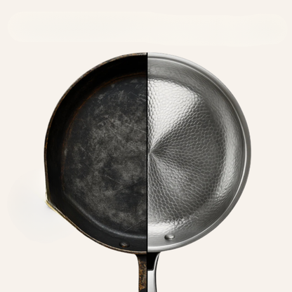 Utensilios de Cocina de Inducción Hechos de Titanio con Acabado Martillado – Utensilios de Cocina Duraderos y Elegantes en Plata Metálica