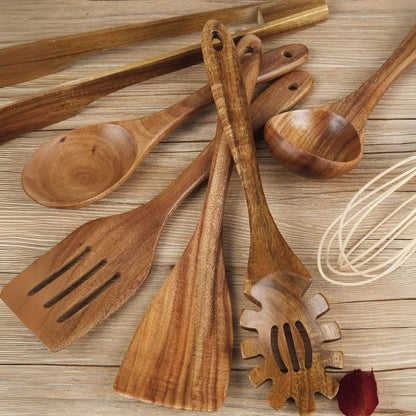 Utensilios de Cocina de Madera Premium | 7 Sets