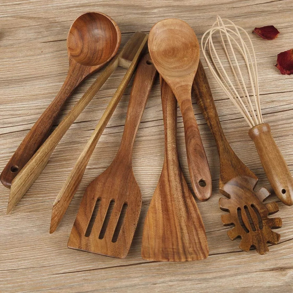 Utensilios de Cocina de Madera Premium | 7 Sets