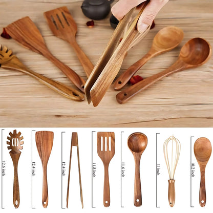 Utensilios de Cocina de Madera Premium | 7 Sets