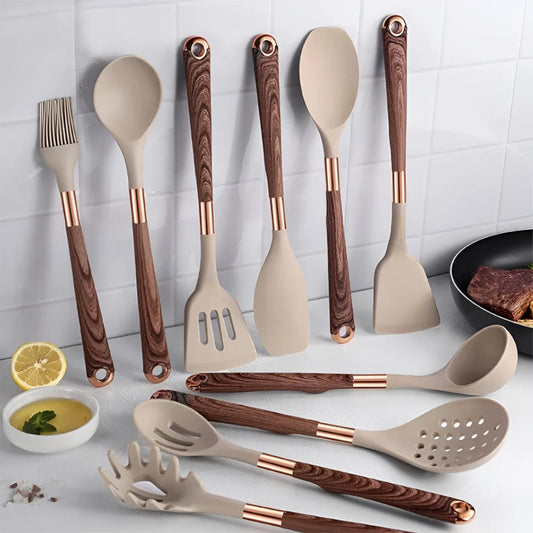 Utensilios de Cocina de Silicona de Lujo | Set de 10 Piezas
