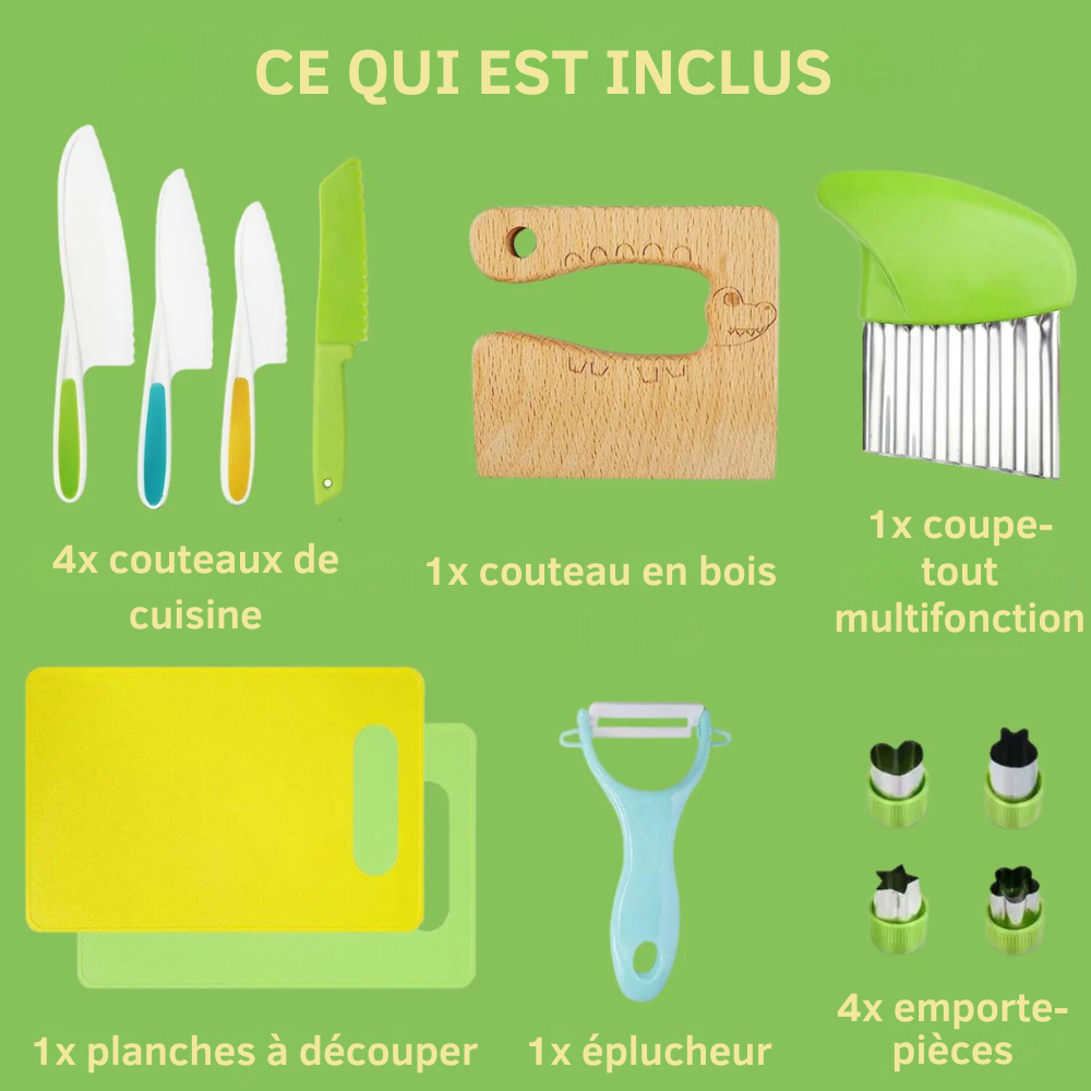Utensilios de Cocina Seguros para Niños para Montessori (12 piezas)