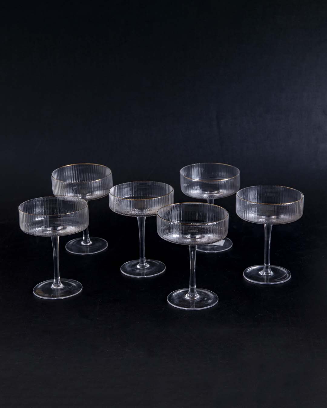 Vasos de Cóctel Acanalados - Set de 6