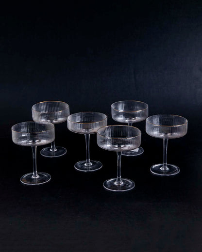 Vasos de Cóctel Acanalados - Set de 6