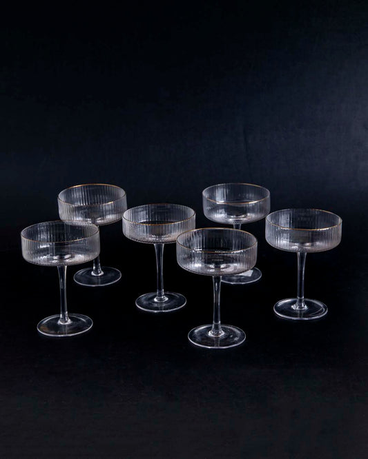 Vasos de Cóctel Acanalados - Set de 6