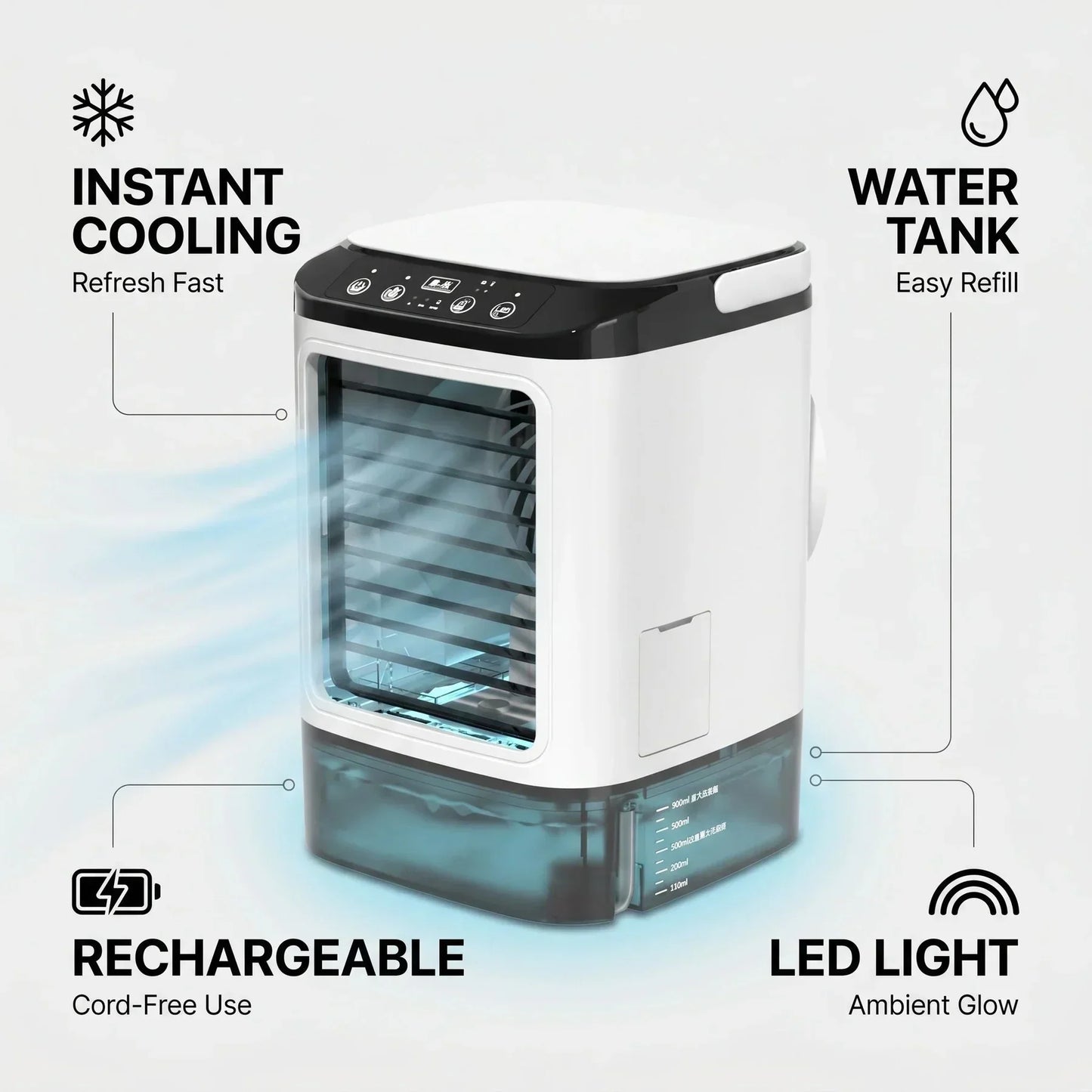 Ventilador de Aire Acondicionado Portátil Unisex con Caja de Hielo