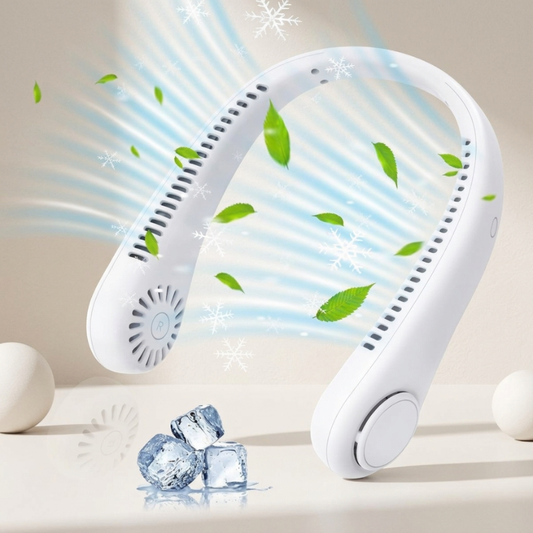 Ventilador de Cuello Portátil Sin Aspas - Enfriamiento de 360° para Todos
