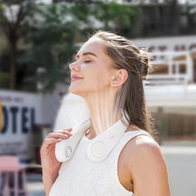 Ventilador de Cuello Portátil Sin Aspas - Enfriamiento de 360° para Todos
