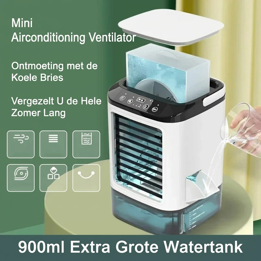 Ventilador de Enfriamiento Compacto con Humidificador
