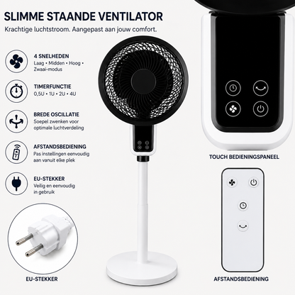 Ventilador de Pie Ajustable con Oscilación 3D