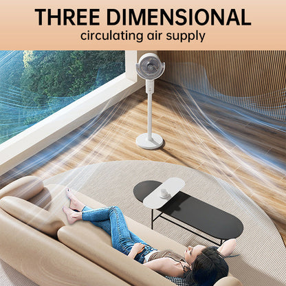 Ventilador de Pie con Motor, Ventilador Muy Silencioso de 20 dB, Distancia de Lanzamiento de 30 m, Volumen de Aire de 2465 m³/h, Ventilador con Control Remoto y Enfriamiento | VierraSol