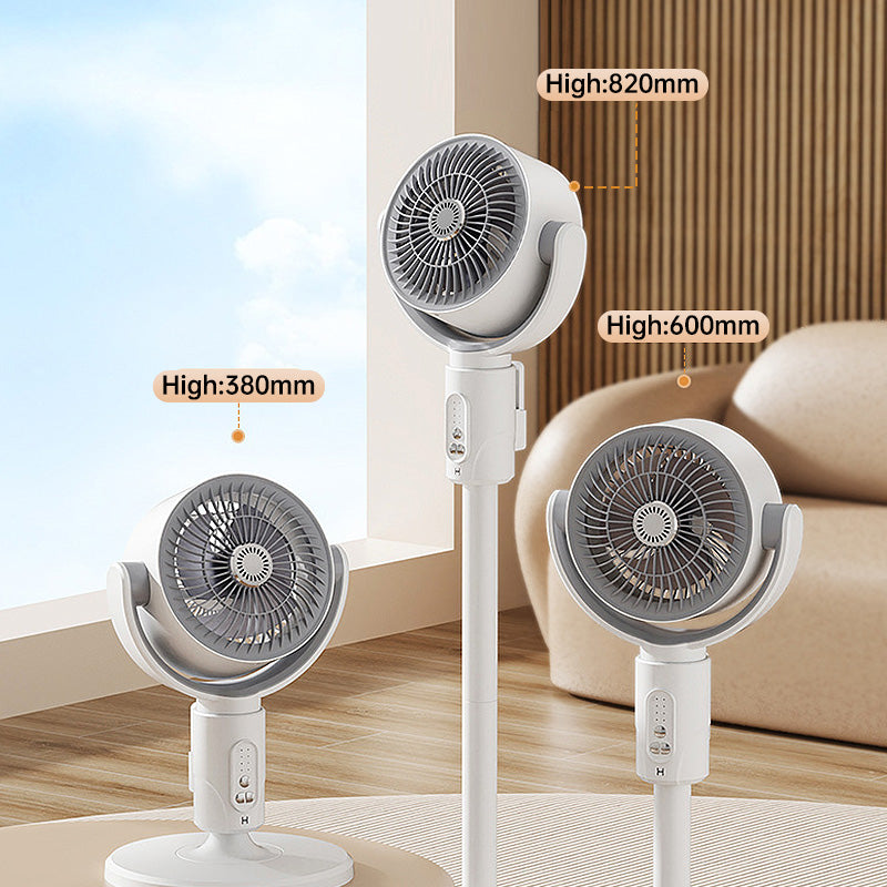 Ventilador de Pie con Motor, Ventilador Muy Silencioso de 20 dB, Distancia de Lanzamiento de 30 m, Volumen de Aire de 2465 m³/h, Ventilador con Control Remoto y Enfriamiento | VierraSol