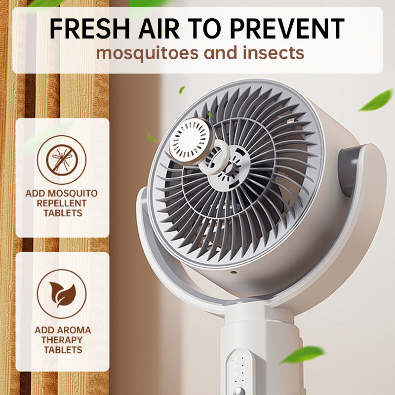 Ventilador de Pie con Motor, Ventilador Muy Silencioso de 20 dB, Distancia de Lanzamiento de 30 m, Volumen de Aire de 2465 m³/h, Ventilador con Control Remoto y Enfriamiento | VierraSol