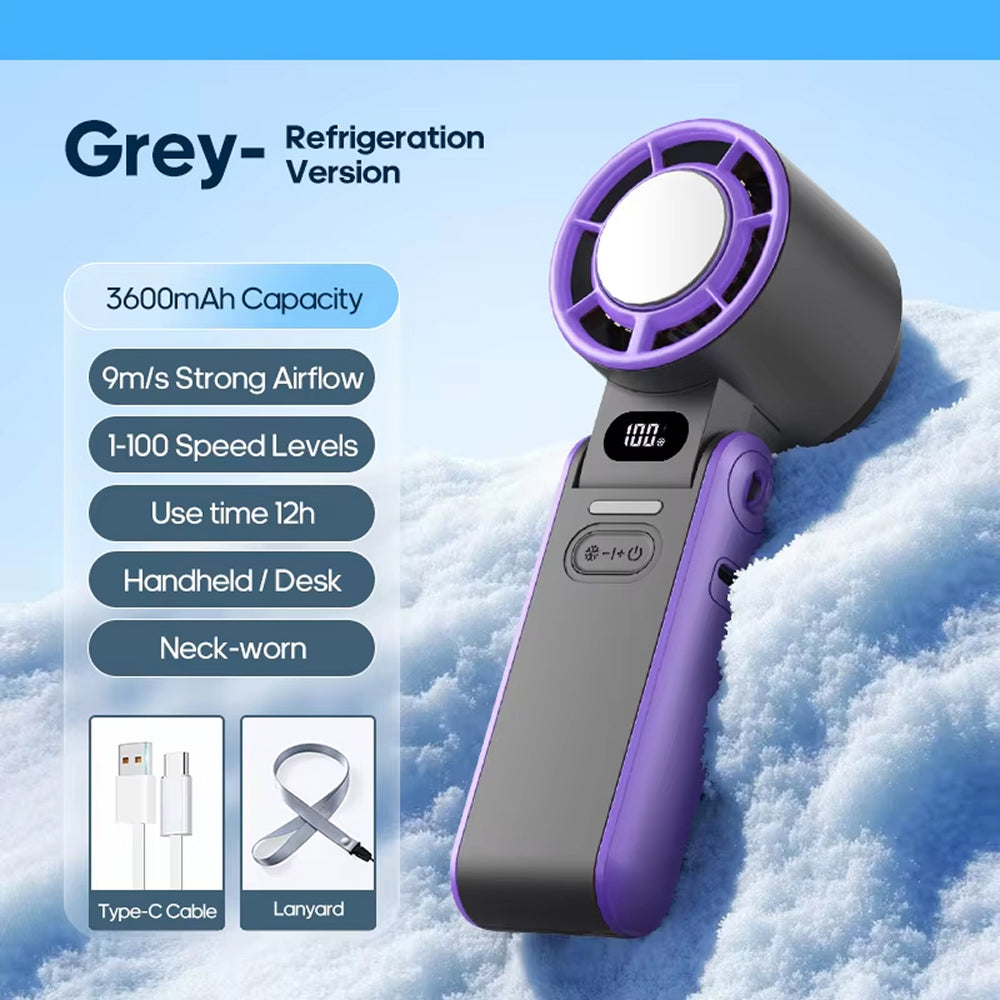 Ventilador Turbo Portátil con Refrigeración Semiconductora para Frescura Instantánea
