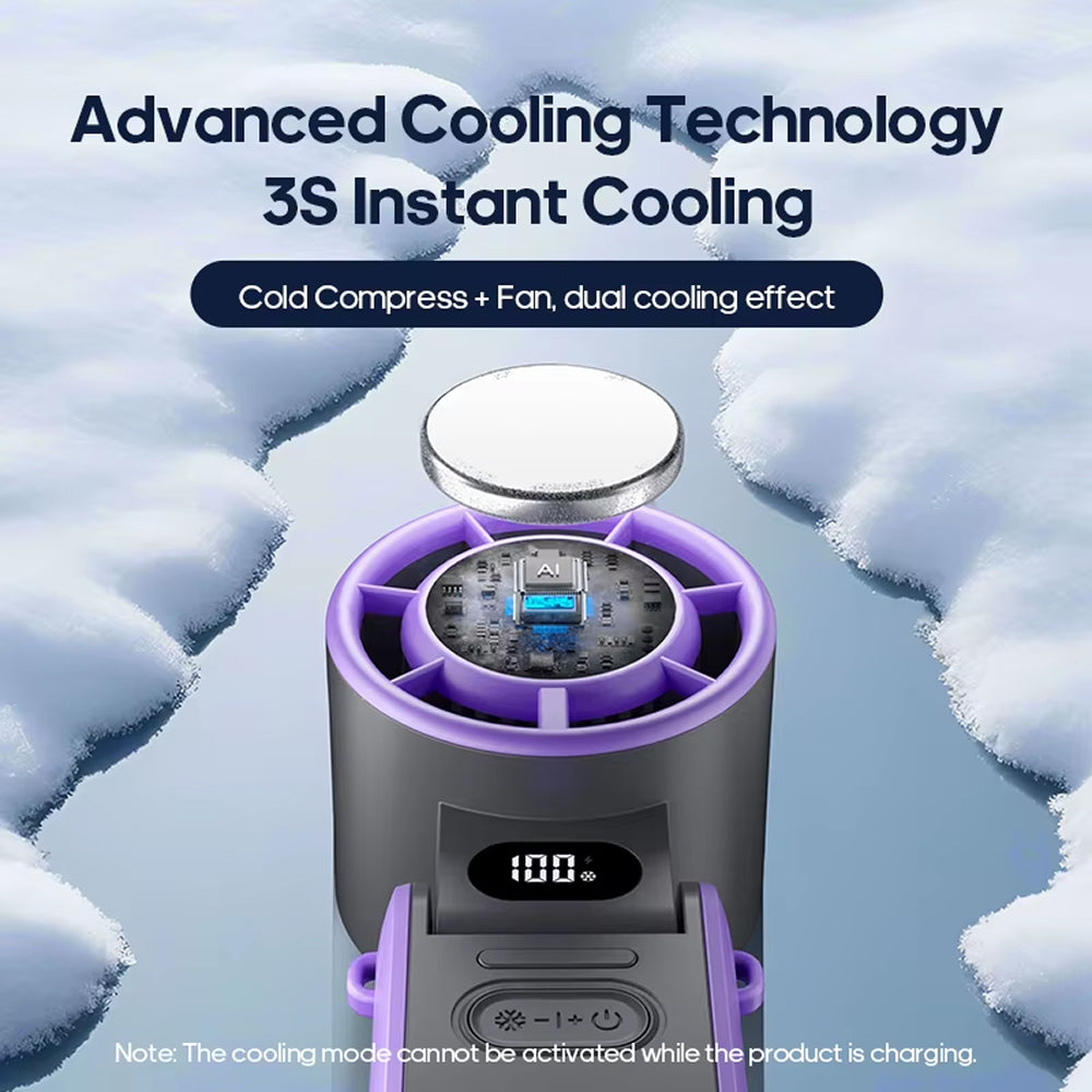 Ventilador Turbo Portátil con Refrigeración Semiconductora para Frescura Instantánea