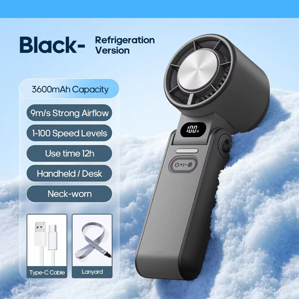 Ventilador Turbo Portátil con Refrigeración Semiconductora para Frescura Instantánea