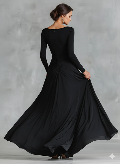 Vestido largo de manga larga para mujer
