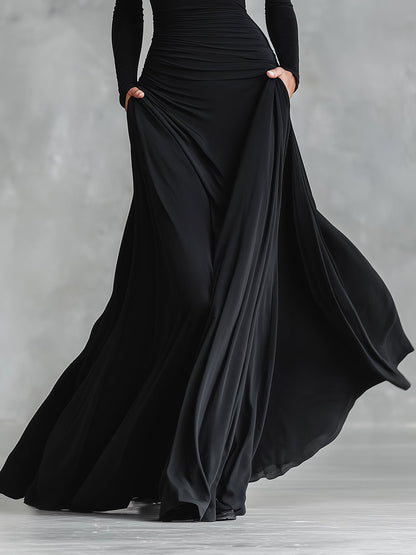 Vestido largo de manga larga para mujer