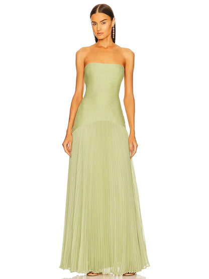 Vestido Largo Verde Flowy