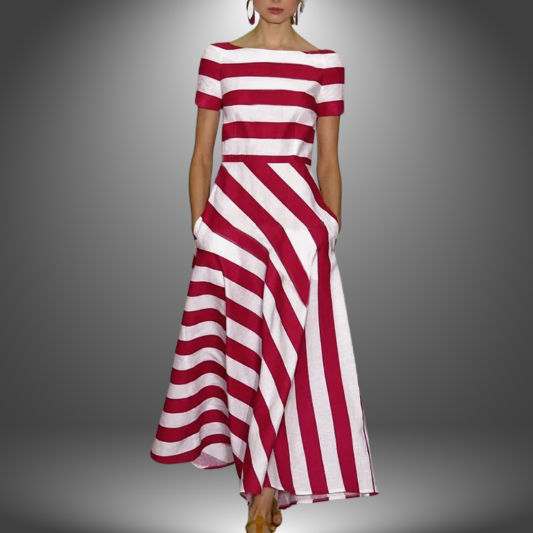 Vestido midi acampanado con hombros descubiertos para mujer