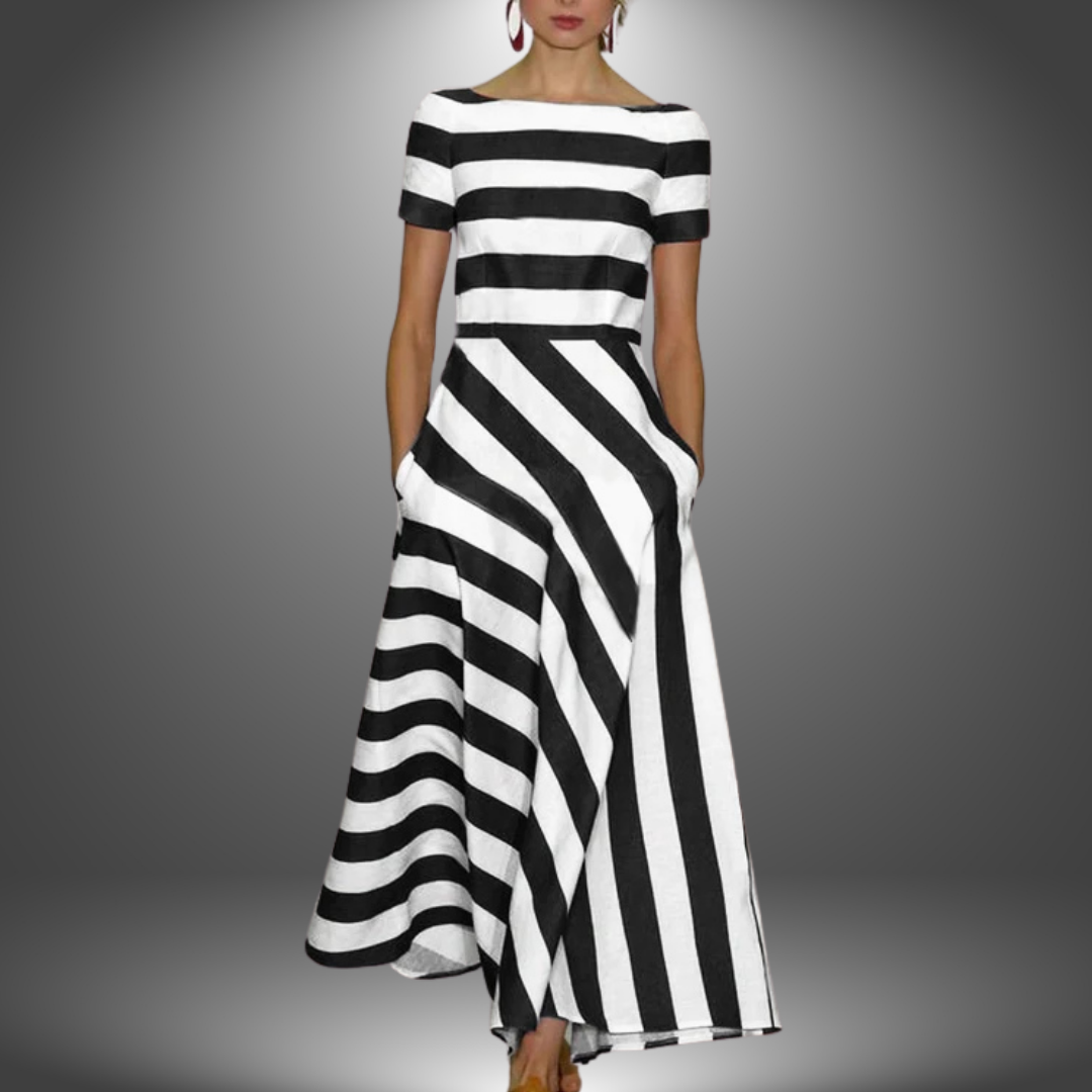 Vestido midi acampanado con hombros descubiertos para mujer