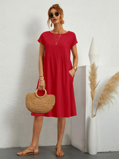 Vestido midi acampanado para mujer