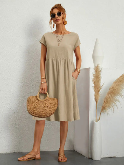 Vestido midi acampanado para mujer
